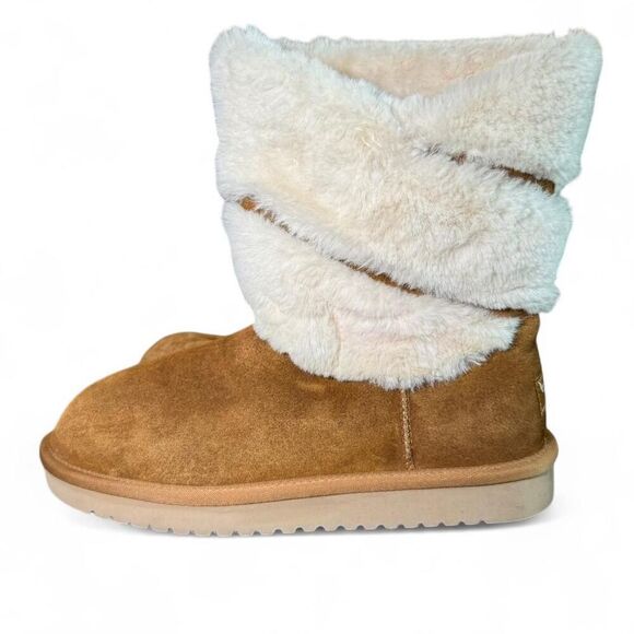 Koolaburra by UGG Women's Chestnut Dezi Short Booties Suede Boots Size 8 - Picture 3 of 7